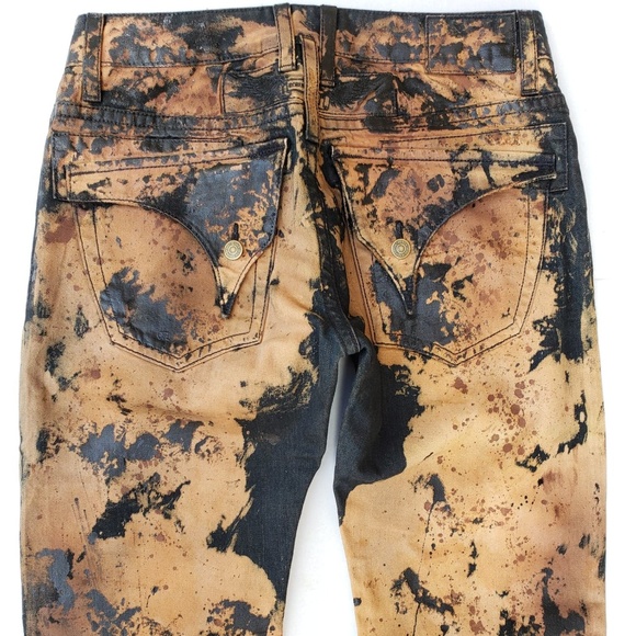 New ROBIN'S JEAN Straight Coated/Waxed Jeans sz 42 - Picture 7 of 8